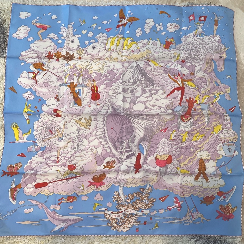 Hermes Sur Mon Nuage scarf 90